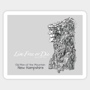 Old Man of the Mountain LIVE FREE or DIE Sticker